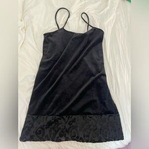 Vintage Velour Black Mini Dress